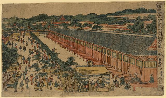 「浮絵御江戸富賀川三拾三軒堂之図」