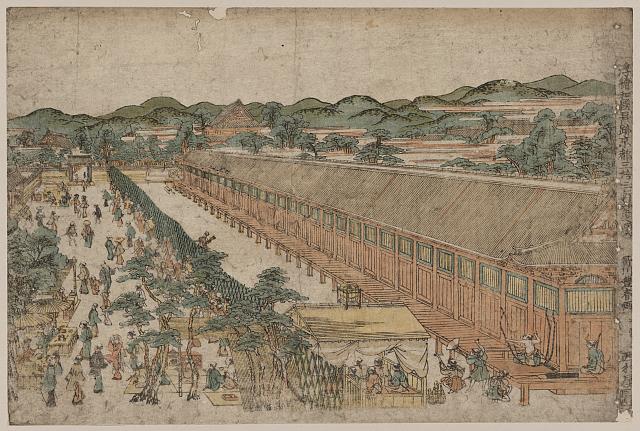 LOC00012・・豊春「浮絵　和国景跡」「京都三拾三軒堂之図」