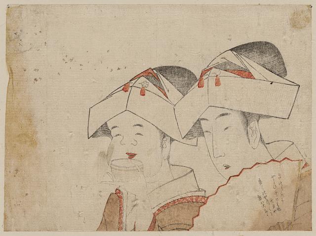 (美人とお多福)