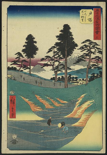 「五十三次名所図会 六」「戸塚 山道より不二眺望」