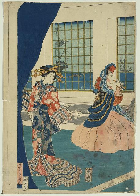 「横浜異人商館座敷之図」