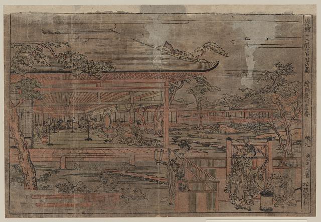 「浮絵 十二段管弦の図」