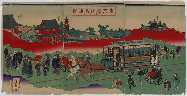 「東京鉄道馬車之図」「浅草寺景」