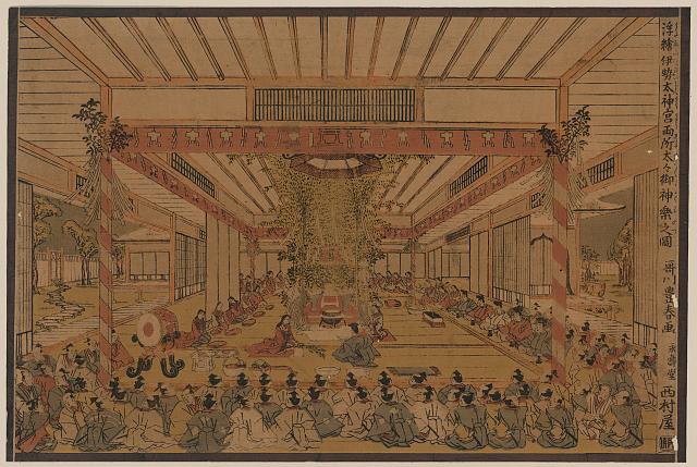 「浮絵伊勢太神宮両所太々御神楽之図」